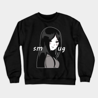 Sticking out Tongue Smug Face Manga Girl Crewneck Sweatshirt